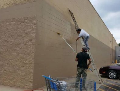 Painting Project at Walmart Store — BuildFix Repairs LLC painting services at walmart buildfix repairs